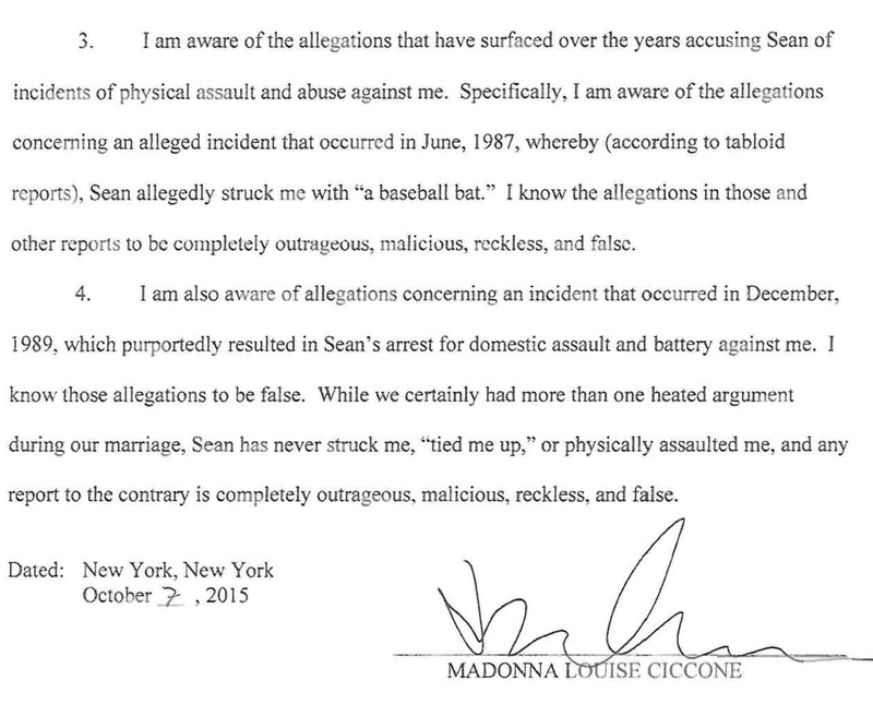 Illustration for article titled After Years of Silence, Madonna Denies Allegations That Ex-Husband Sean Penn Beat Her Up